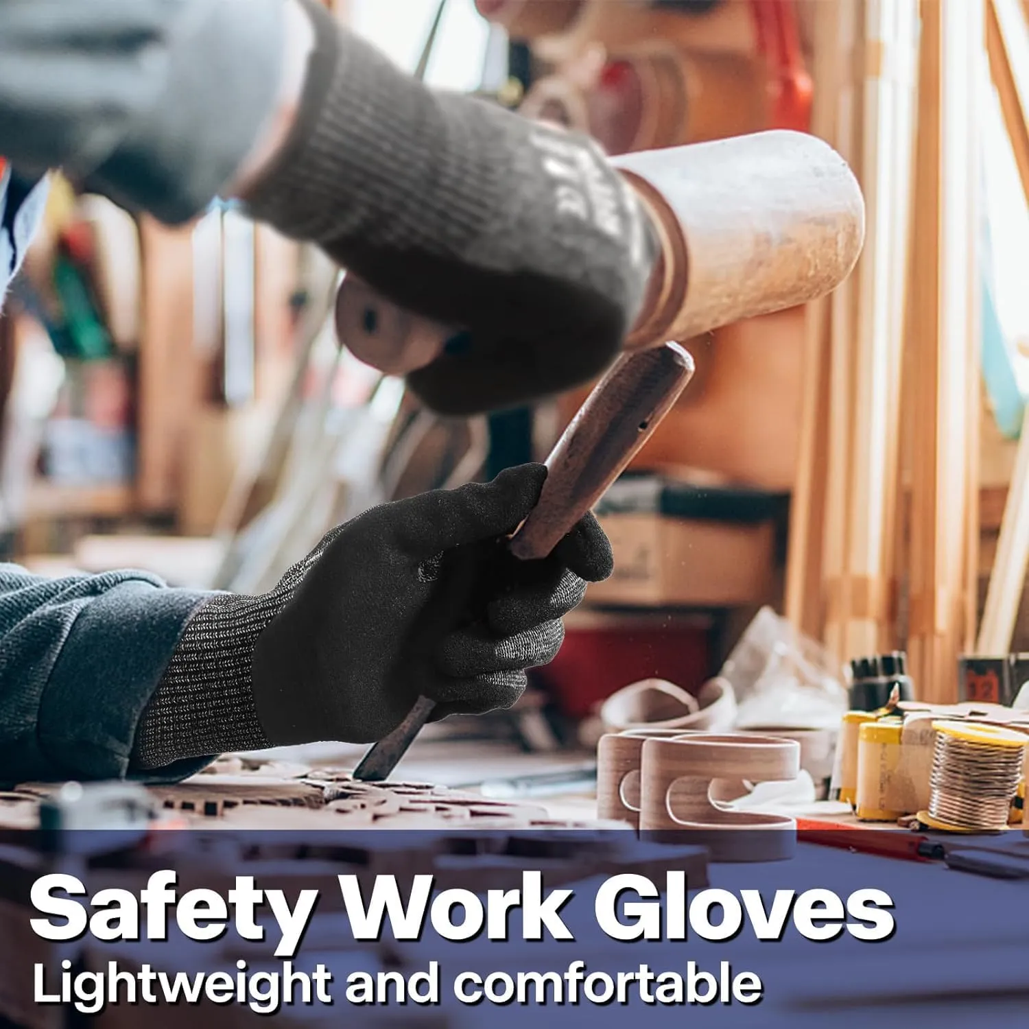 Schwer ProGuard Highest Level Cut Resistant Work Gloves PR3326 for Extreme Protection，ANSI A9 Cut Gloves with Reinforced Thumb, Non Slip, Breathable, Durable, Touch-screen, PFAS Free, Black 1 Pair（L）