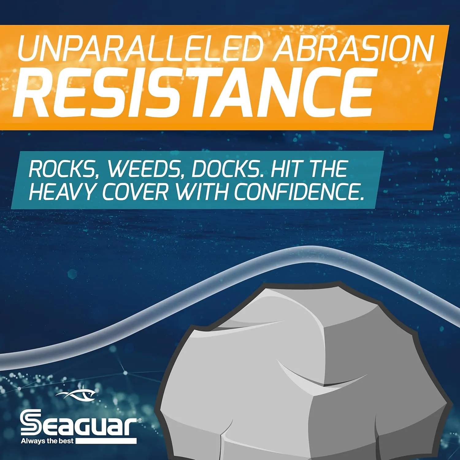 Seaguar AbrazX Freshwater Abrasion Resistant Fluorocarbon Fishing Line for Docks, Rocks, Weeds, & Logs - Multiple Sizes