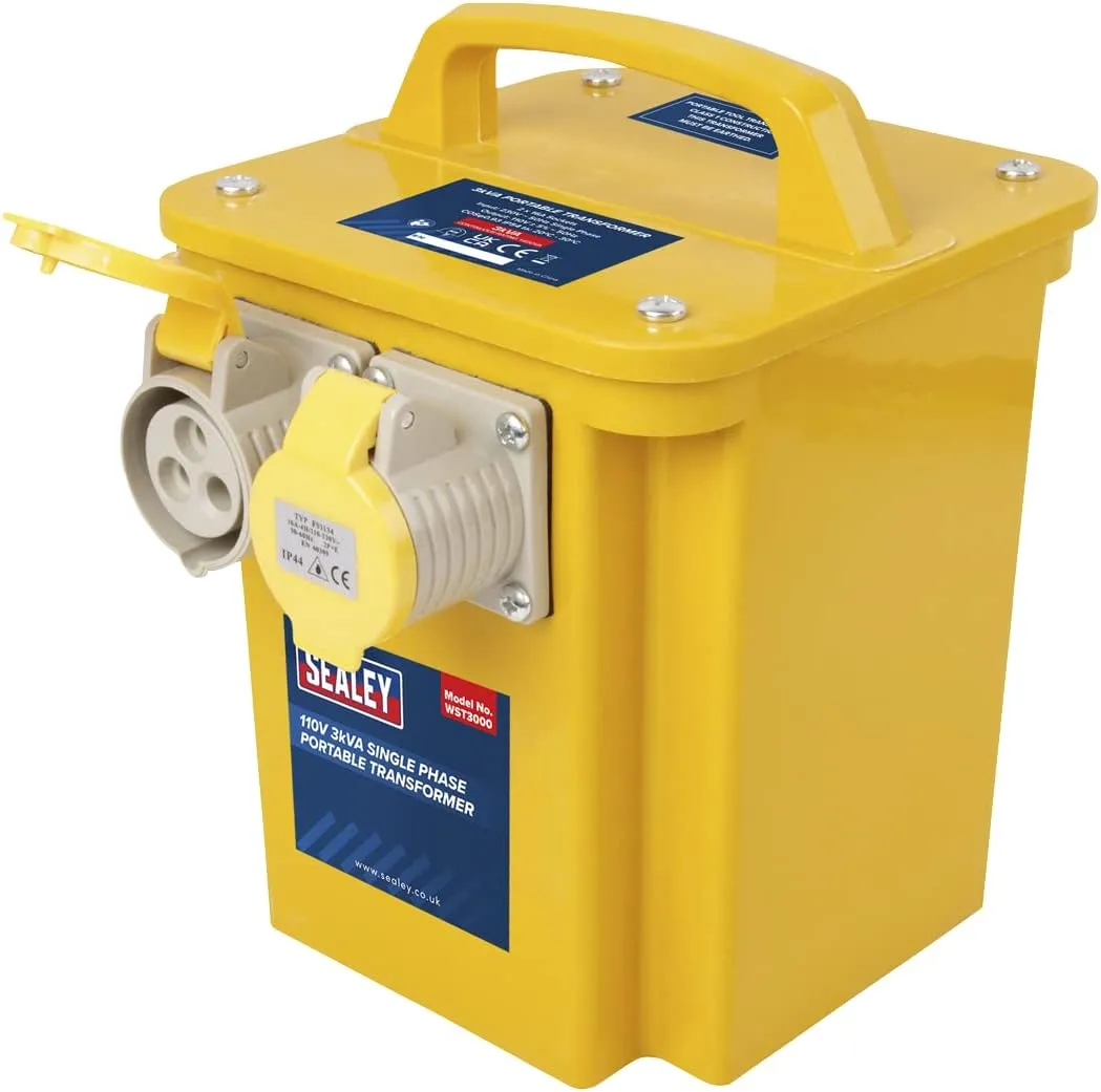 Sealey WST3000 3000VA Portable Transformer, Yellow