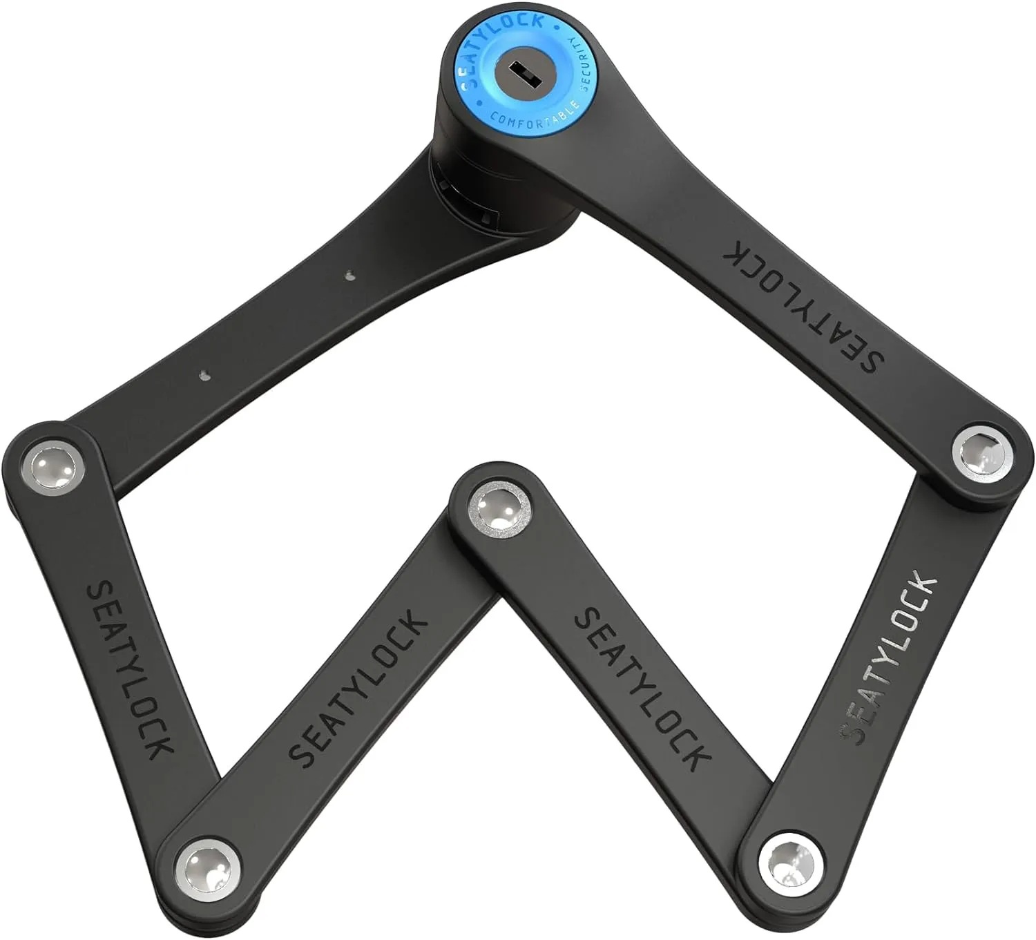 Seatylock FoldyLock Mini Folding Bike Lock - Patented Lightweight Bicycle Lock - Heavy Duty Anti Theft Guard with Key for Electric Scooter & City Bikes