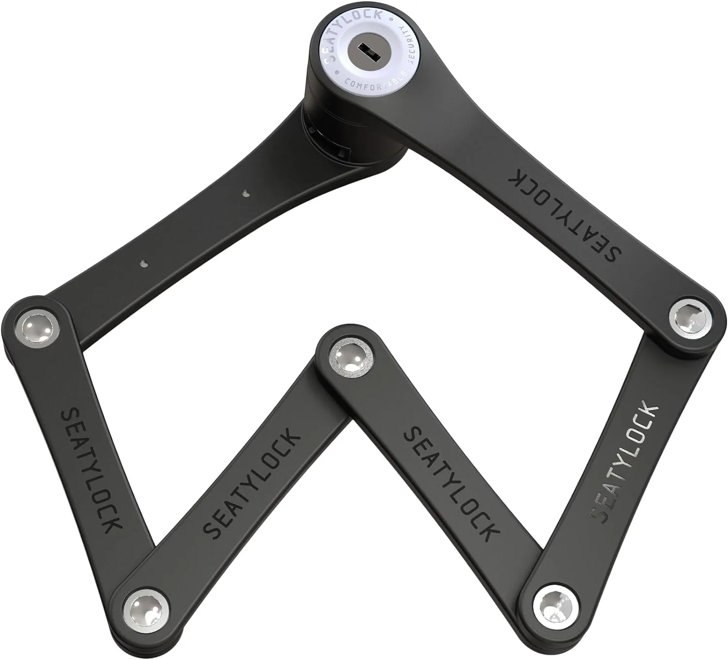 Seatylock FoldyLock Mini Folding Bike Lock - Patented Lightweight Bicycle Lock - Heavy Duty Anti Theft Guard with Key for Electric Scooter & City Bikes