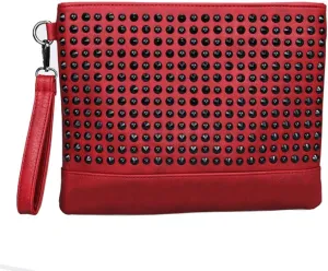 Segater® Rivet Clutch Punk Style Purses Leather Phone Shoulder Bag Crossbody Bag