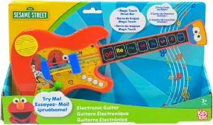 Sesame Street Music Time Electronic Learn to Play Guitar - Portable Learning Guitar Musical Education Learning Toy for Toddlers and Preschoolers
