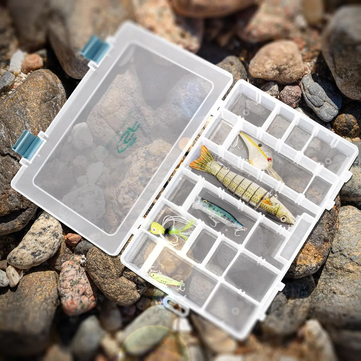 SF Tackle Box 3600 Plastic Tackle Trays Fishing Tackle Box Storage Organizer with Removable Dividers Lure Boxes Terminal Tackle Storage
