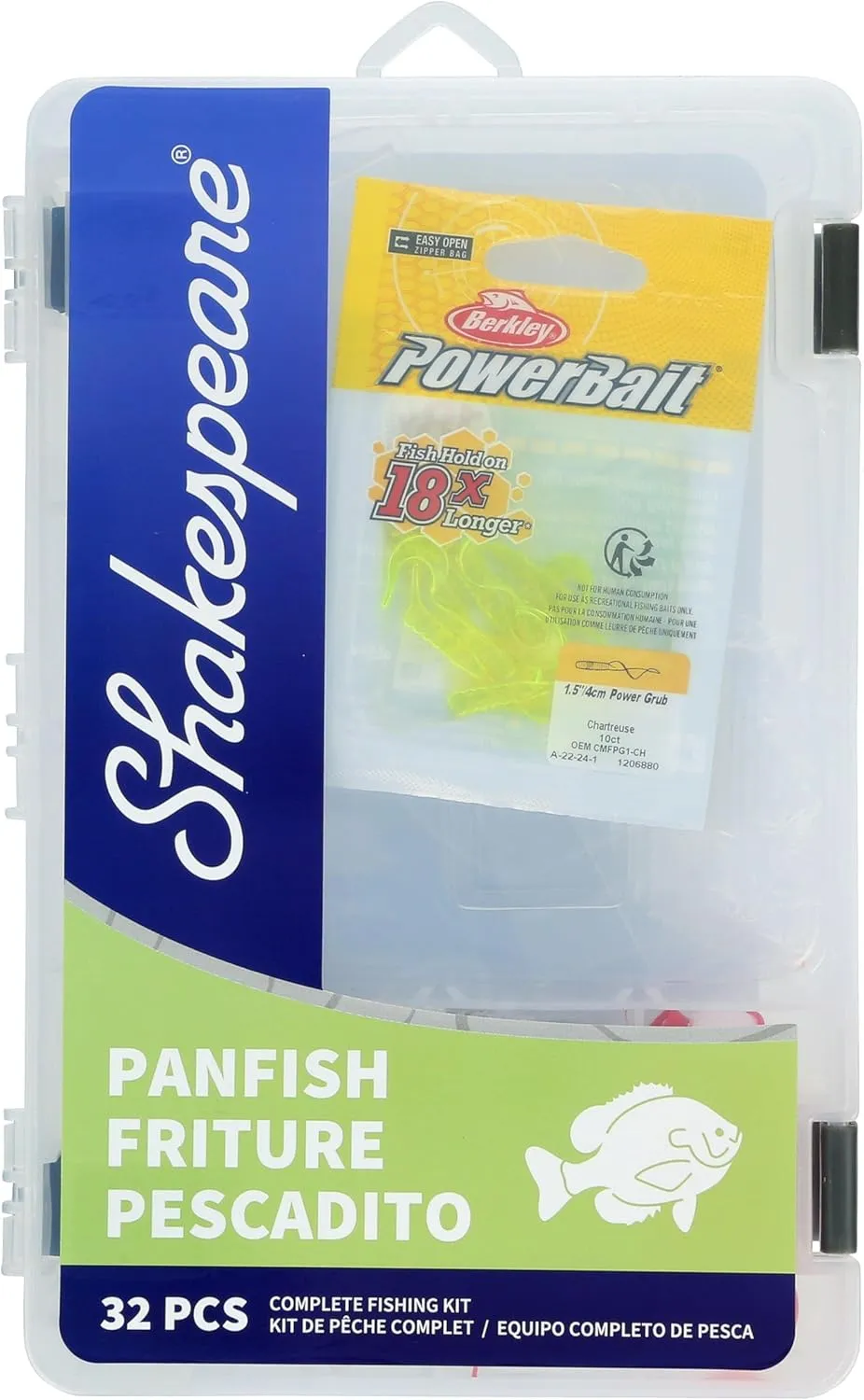 Shakespeare Catch More Fish Spincast Reel and Fishing Rod Combo with Kit