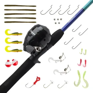 Shakespeare Catch More Fish Spincast Reel and Fishing Rod Combo with Kit
