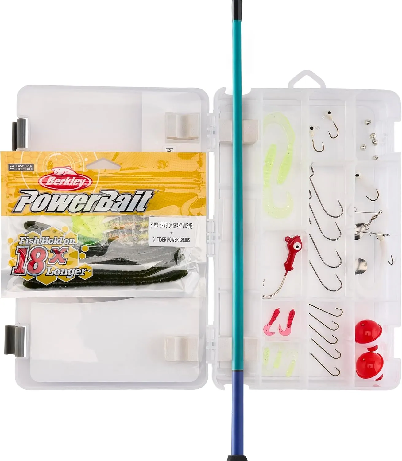 Shakespeare Catch More Fish Spincast Reel and Fishing Rod Combo with Kit