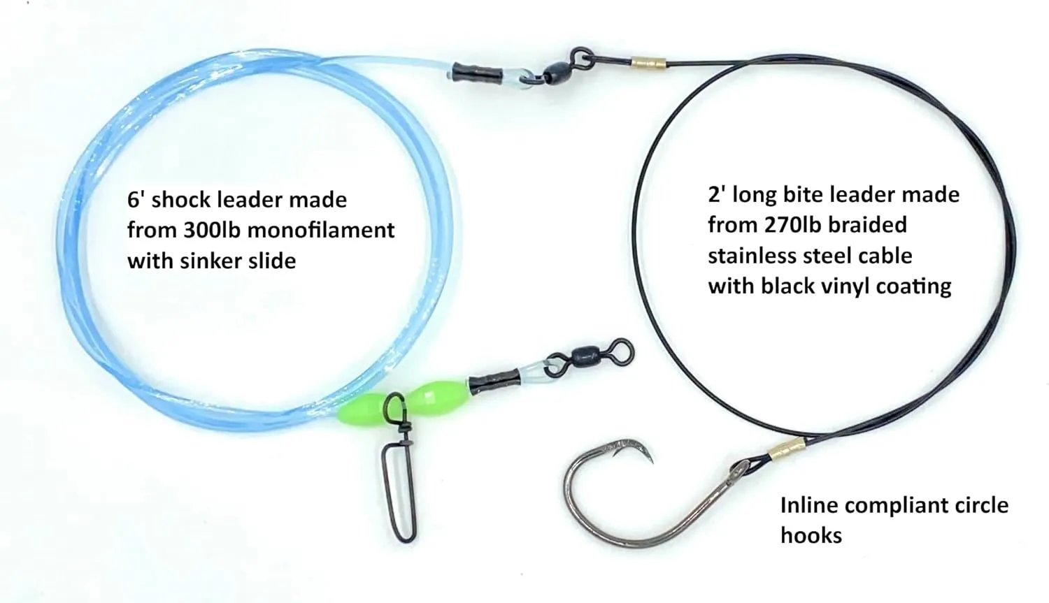 Shark Rig for Surf Fishing, Castable Shark Fishing Rig with Circle Hook