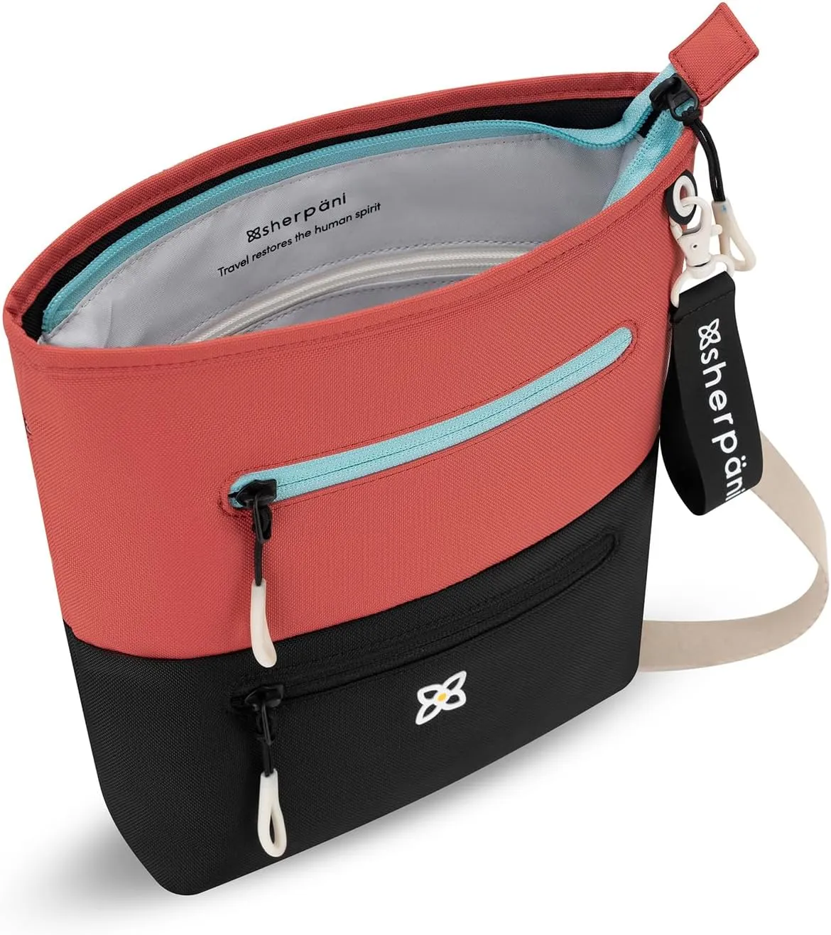 Sherpani Sadie, Nylon Crossbody Bag, Lightweight Shoulder Bag, Travel Cross Body Purse, Crossbody Bags for Women, RFID Protection with Removable Coin Purse (Reef)