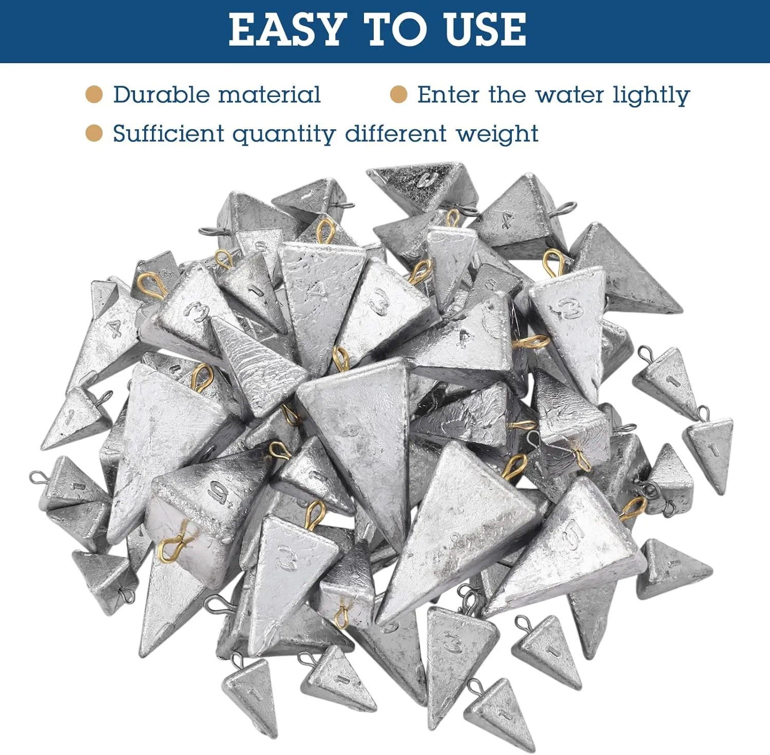 Shimeyao 18 Pieces Pyramid Fishing Weights Sinkers Triangle Fishing Sinkers Rig Pyramid Sinkers for Ocean Saltwater Surf Bass Fishing Casting Gear Tackle