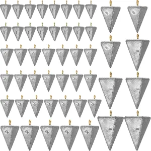 Shimeyao 18 Pieces Pyramid Fishing Weights Sinkers Triangle Fishing Sinkers Rig Pyramid Sinkers for Ocean Saltwater Surf Bass Fishing Casting Gear Tackle
