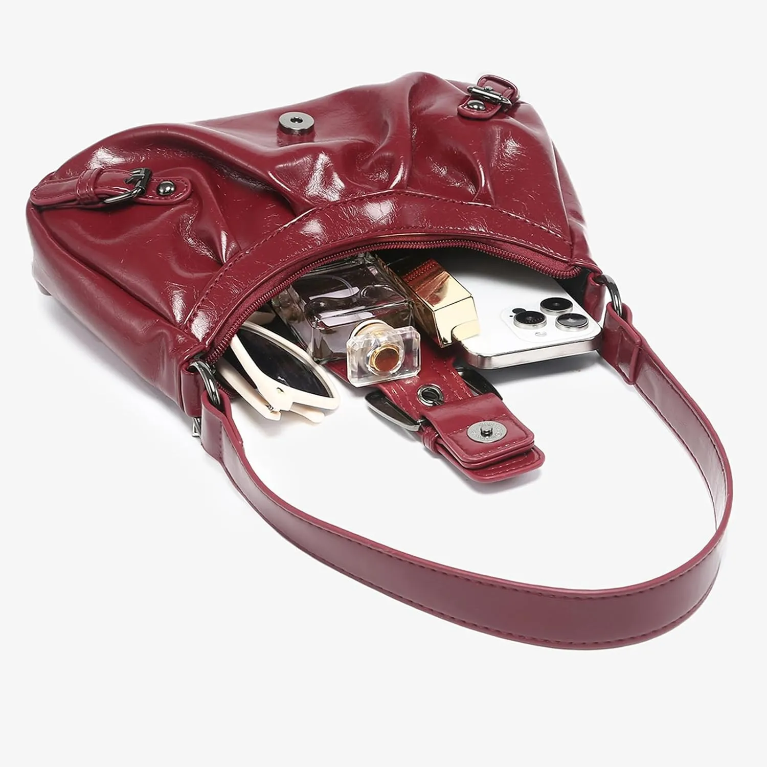 Shoulder Bag for Women Top Handle Handbag Purse Y2K Hobo Clutch Small Punk Purse Trendy