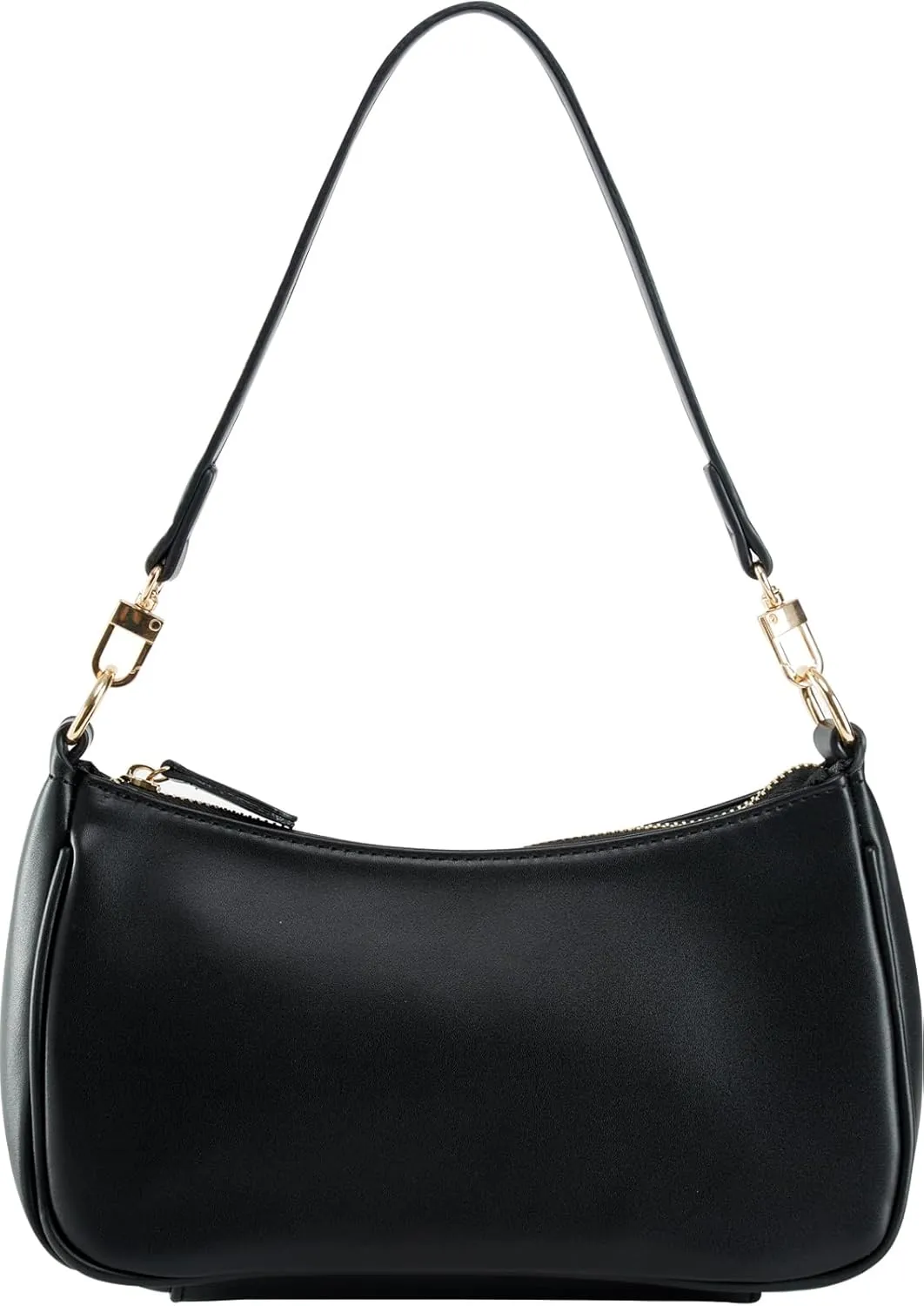 Shoulder Bag for Women with 2 Removable Straps and Zipper Closure Crossbody Bags Clutch Tote HandBags Purses (Black)