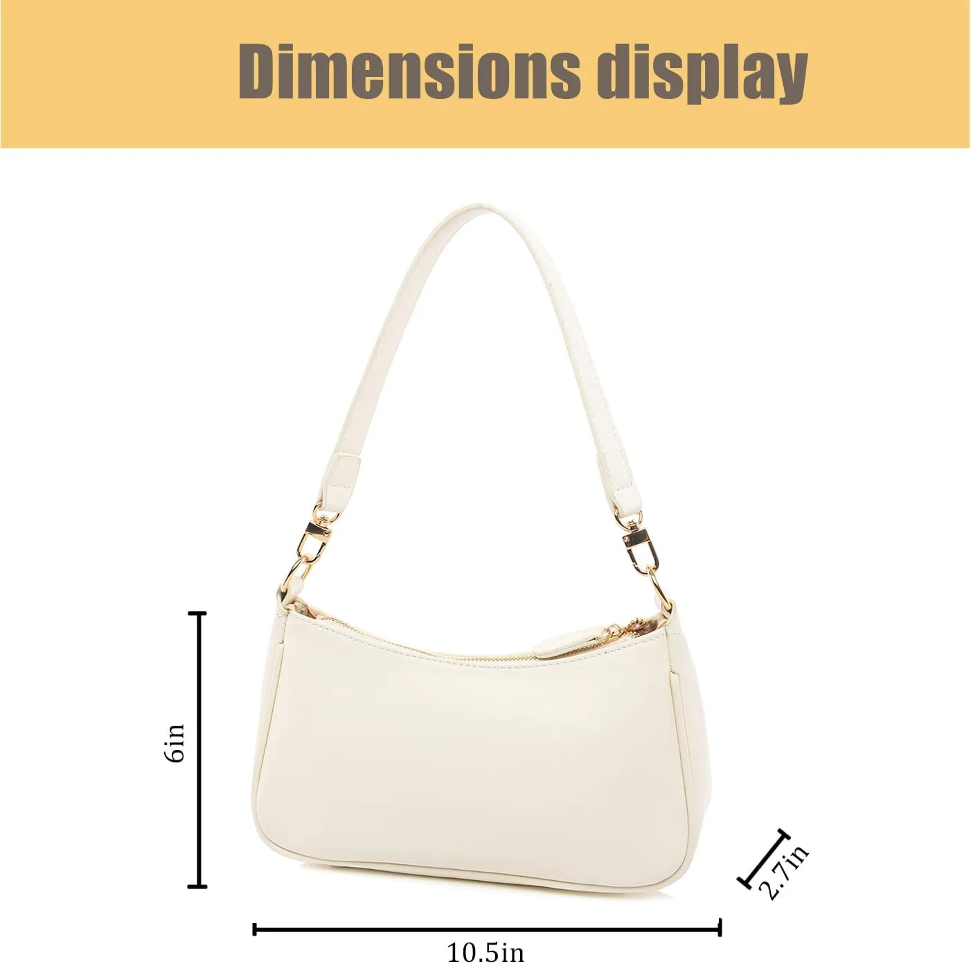 Shoulder Bag for Women with 2 Removable Straps and Zipper Closure Crossbody Bags Clutch Tote HandBags Purses