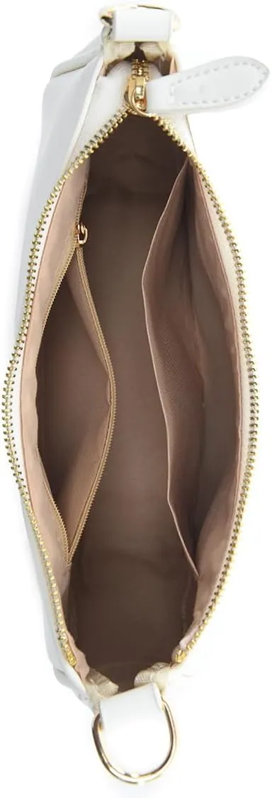 Shoulder Bag for Women with 2 Removable Straps and Zipper Closure Crossbody Bags Clutch Tote HandBags Purses