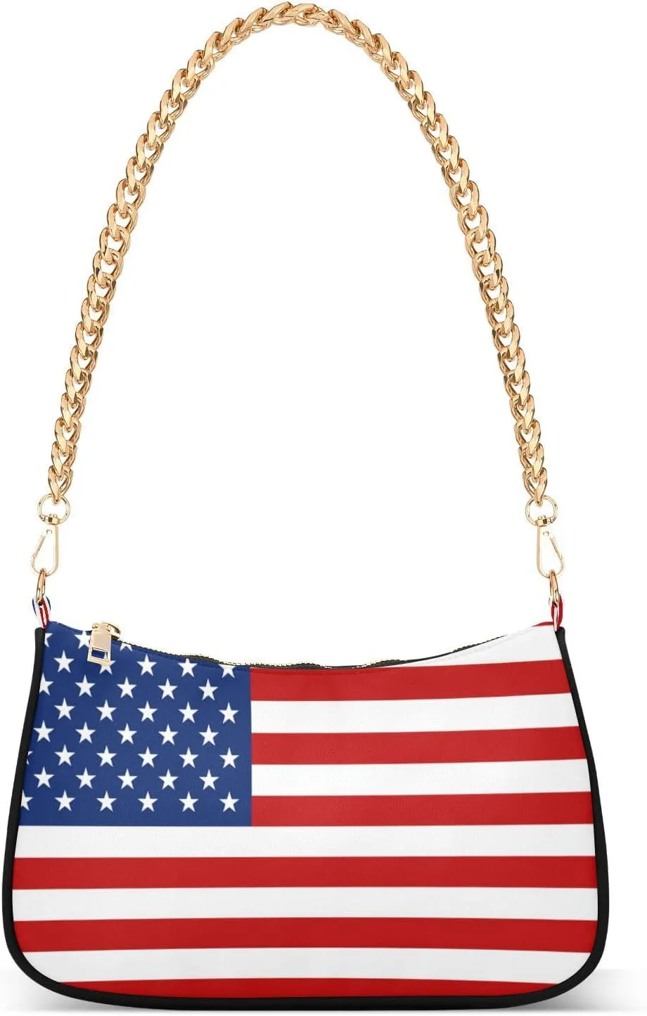 Shoulder Bags for Women American US Flag Independence Day Patriotic Hobo Tote Handbag Small Clutch Purse with Zipper Closure