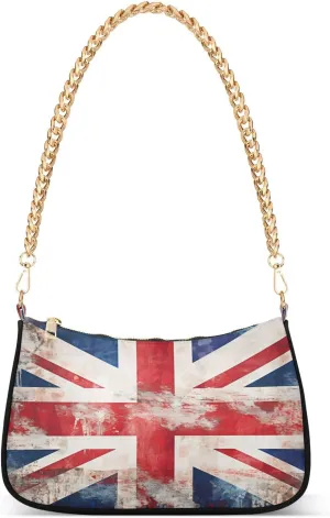 Shoulder Bags for Women American US Flag Independence Day Patriotic Hobo Tote Handbag Small Clutch Purse with Zipper Closure