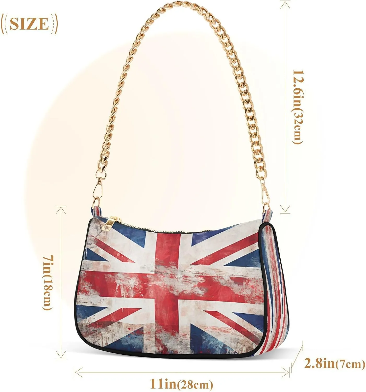 Shoulder Bags for Women American US Flag Independence Day Patriotic Hobo Tote Handbag Small Clutch Purse with Zipper Closure