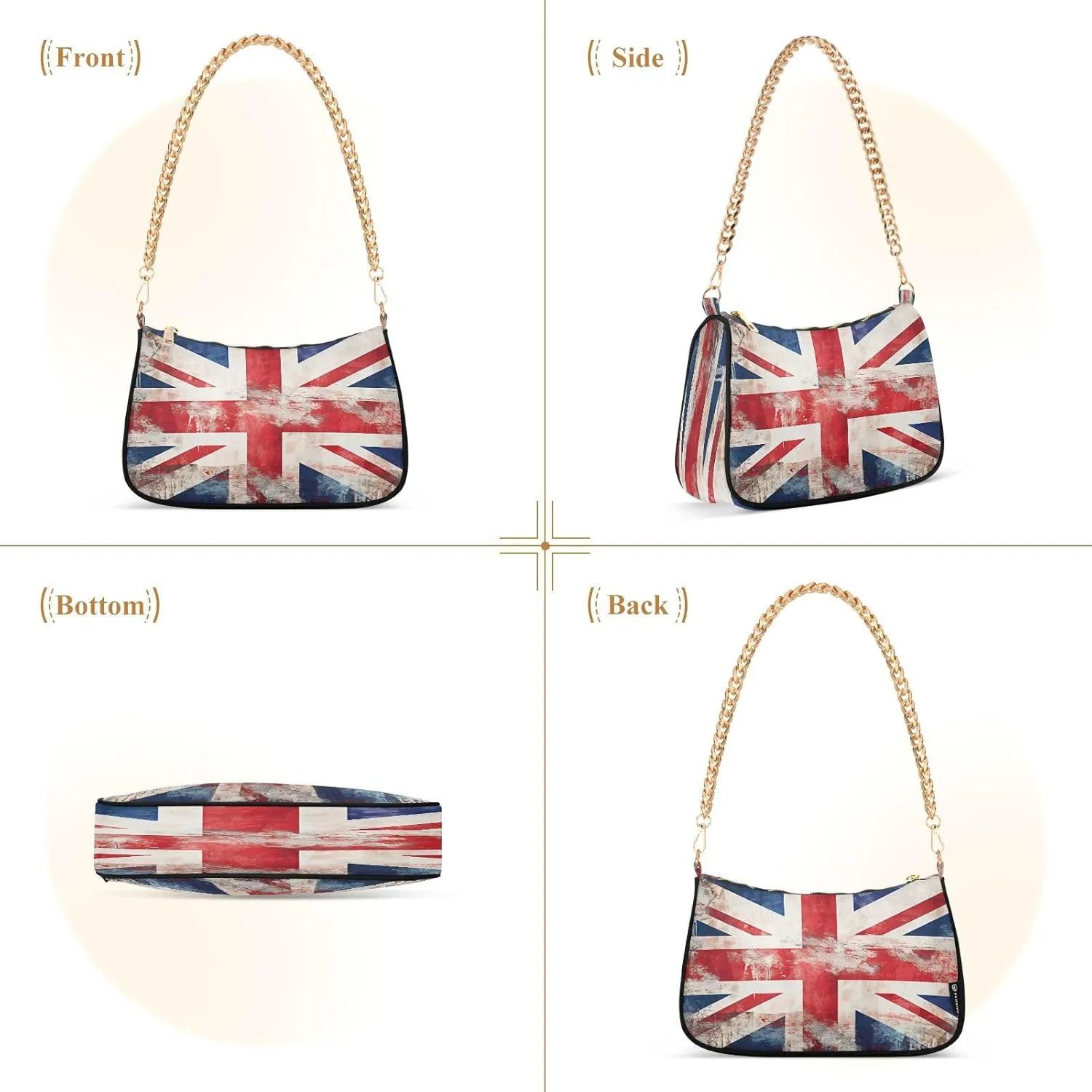 Shoulder Bags for Women American US Flag Independence Day Patriotic Hobo Tote Handbag Small Clutch Purse with Zipper Closure