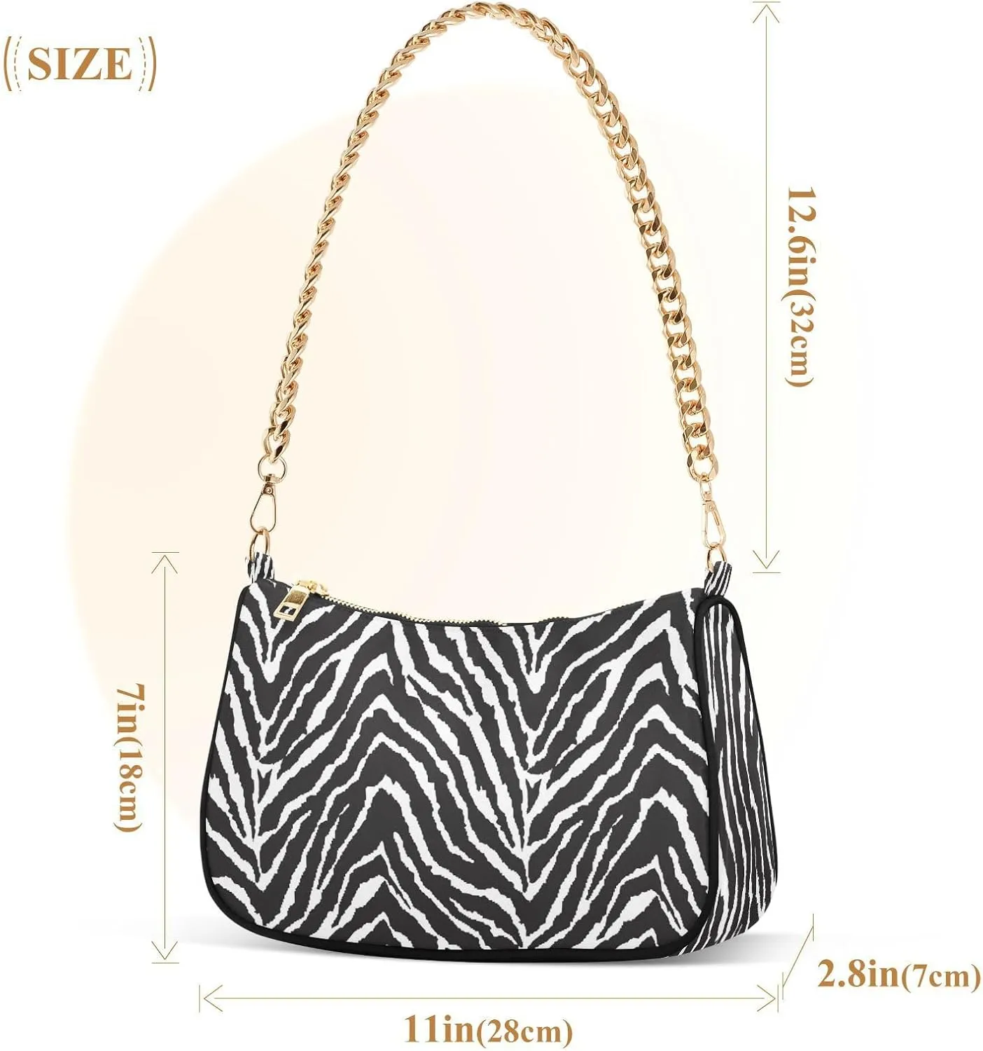 Shoulder Bags for Women Animal Zebra Leopard Cheetah Tiger Print Hobo Tote Handbag Small Clutch Purse with Zipper Closure