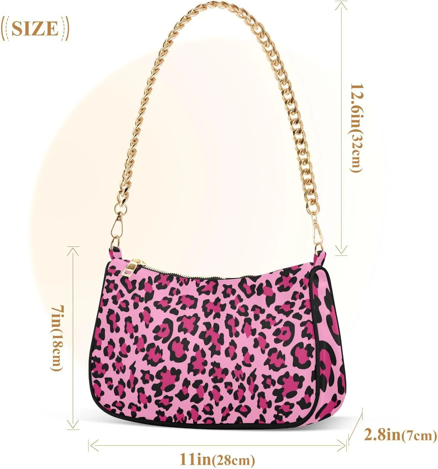 Shoulder Bags for Women Animal Zebra Leopard Cheetah Tiger Print Hobo Tote Handbag Small Clutch Purse with Zipper Closure