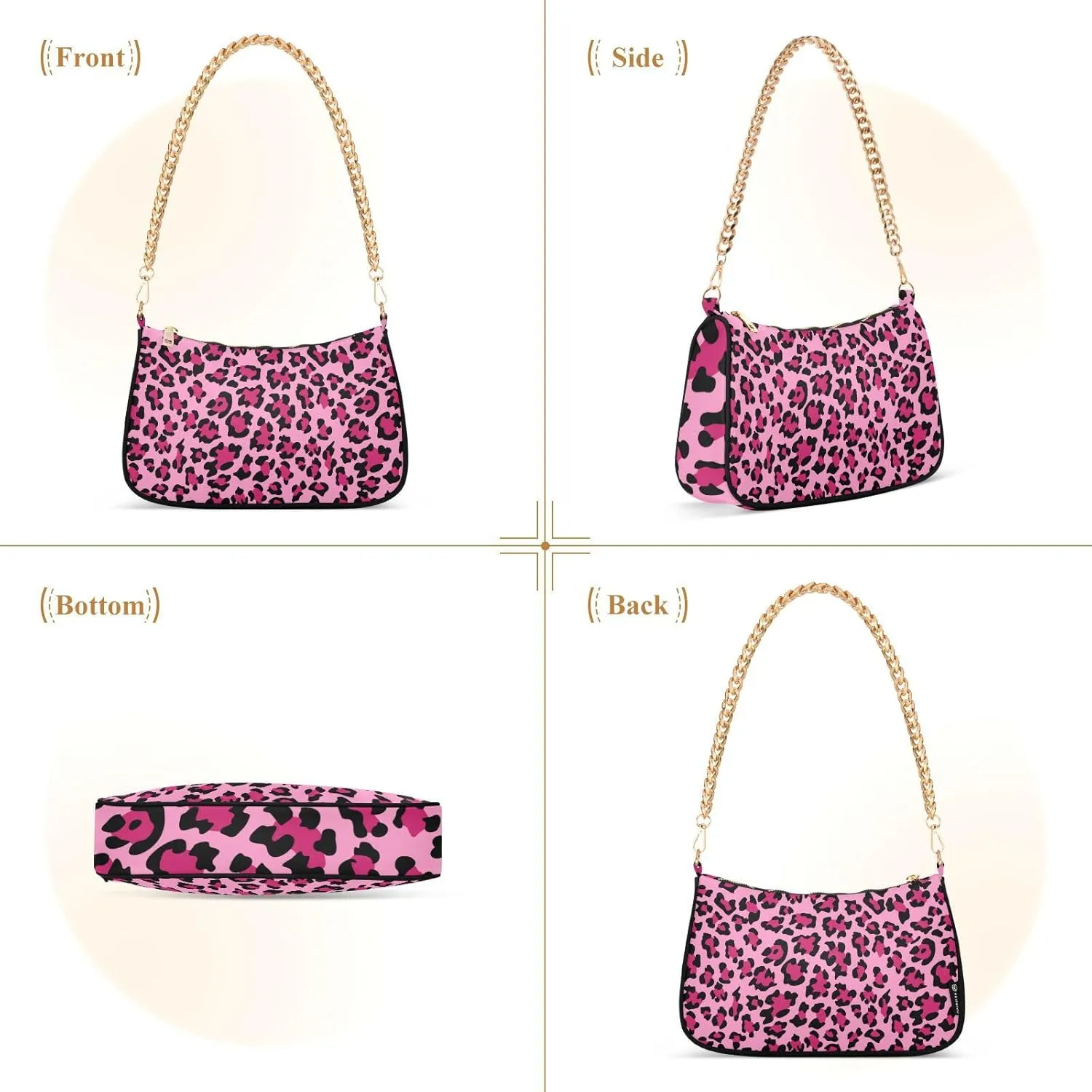 Shoulder Bags for Women Animal Zebra Leopard Cheetah Tiger Print Hobo Tote Handbag Small Clutch Purse with Zipper Closure