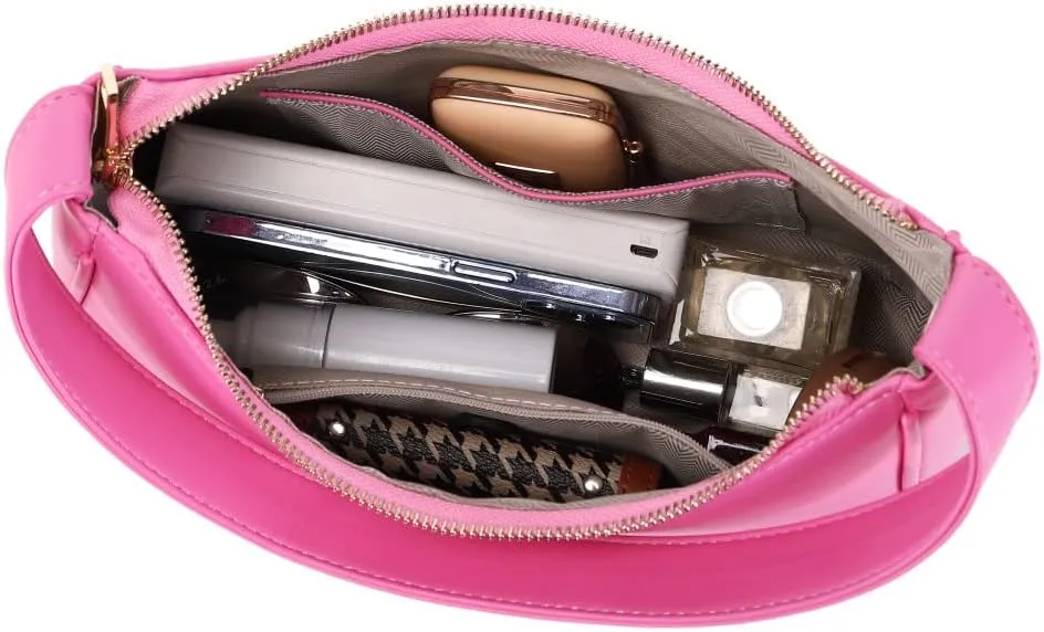 Shoulder Bags for Women, Cute Hobo Tote Handbag Mini Clutch Purse with Zipper Closure