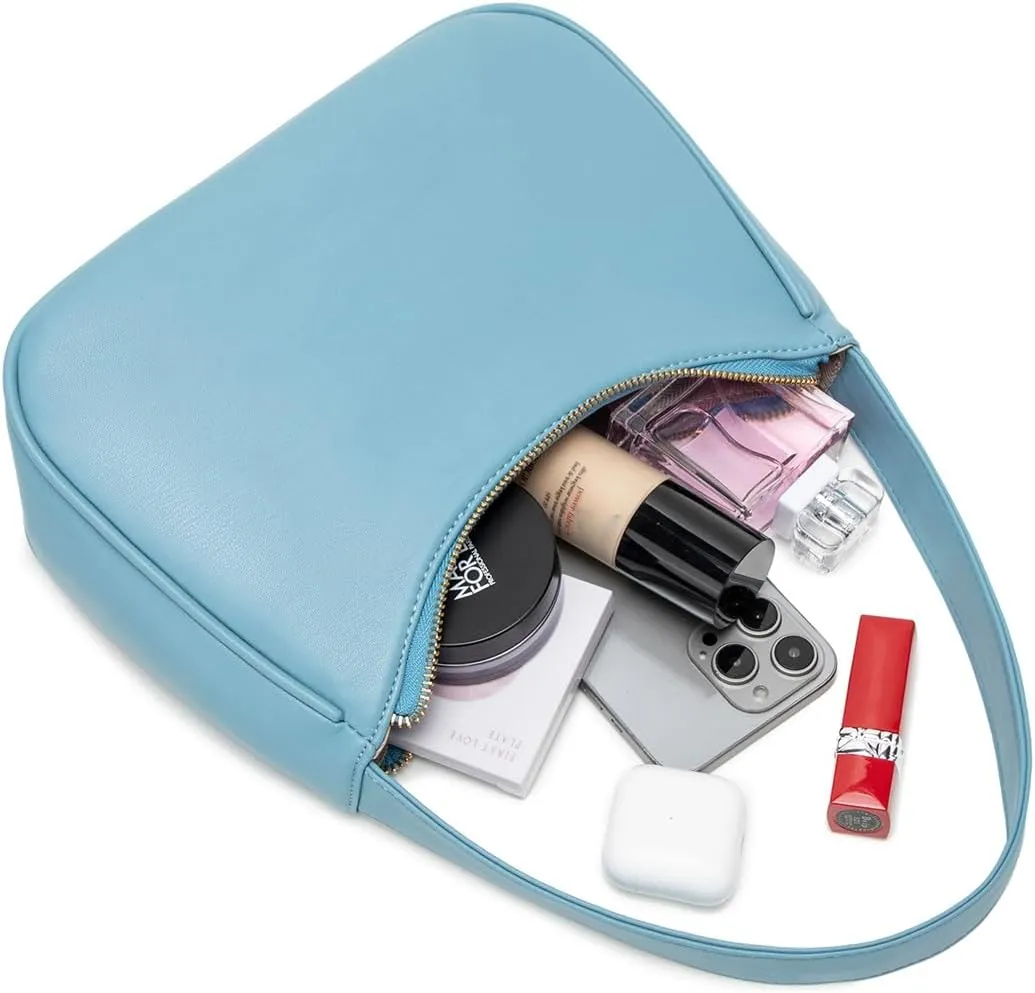 Shoulder Bags for Women, Cute Hobo Tote Handbag Mini Clutch Purse with Zipper Closure