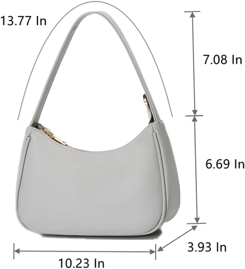 Shoulder Bags for Women, Cute Hobo Tote Handbag Mini Clutch Purse with Zipper Closure