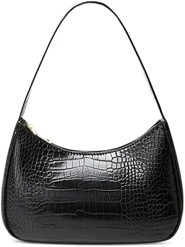 Shoulder Bags for Women, Cute Hobo Tote Handbag Mini Clutch Purse with Zipper Closure