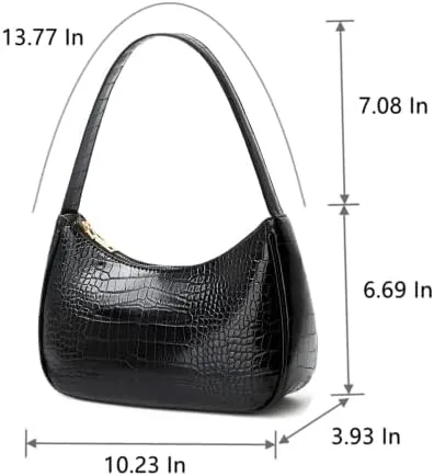 Shoulder Bags for Women, Cute Hobo Tote Handbag Mini Clutch Purse with Zipper Closure