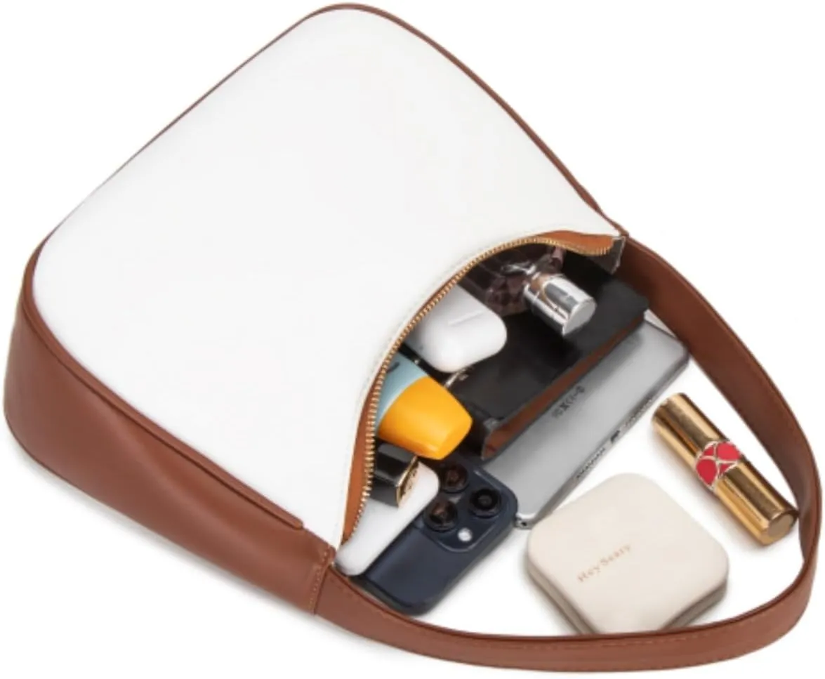 Shoulder Bags for Women, Cute Hobo Tote Handbag Mini Clutch Purse with Zipper Closure
