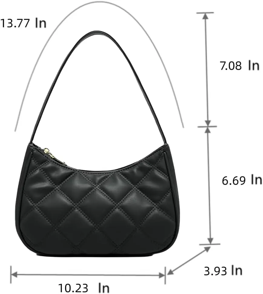 Shoulder Bags for Women, Cute Hobo Tote Handbag Mini Clutch Purse with Zipper Closure