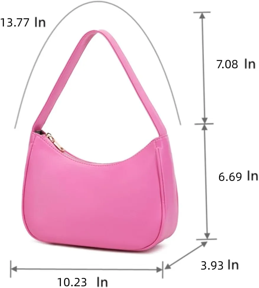 Shoulder Bags for Women, Cute Hobo Tote Handbag Mini Clutch Purse with Zipper Closure
