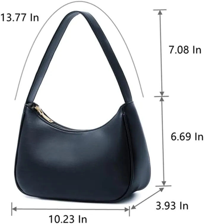 Shoulder Bags for Women, Cute Hobo Tote Handbag Mini Clutch Purse with Zipper Closure