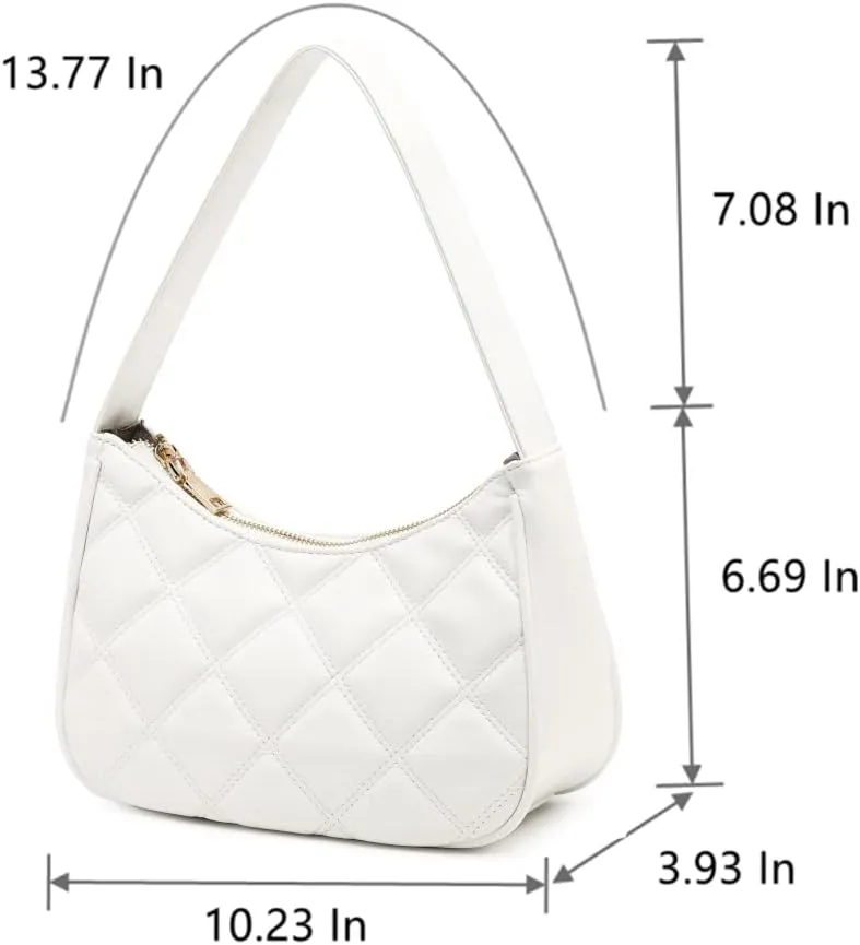 Shoulder Bags for Women, Cute Hobo Tote Handbag Mini Clutch Purse with Zipper Closure