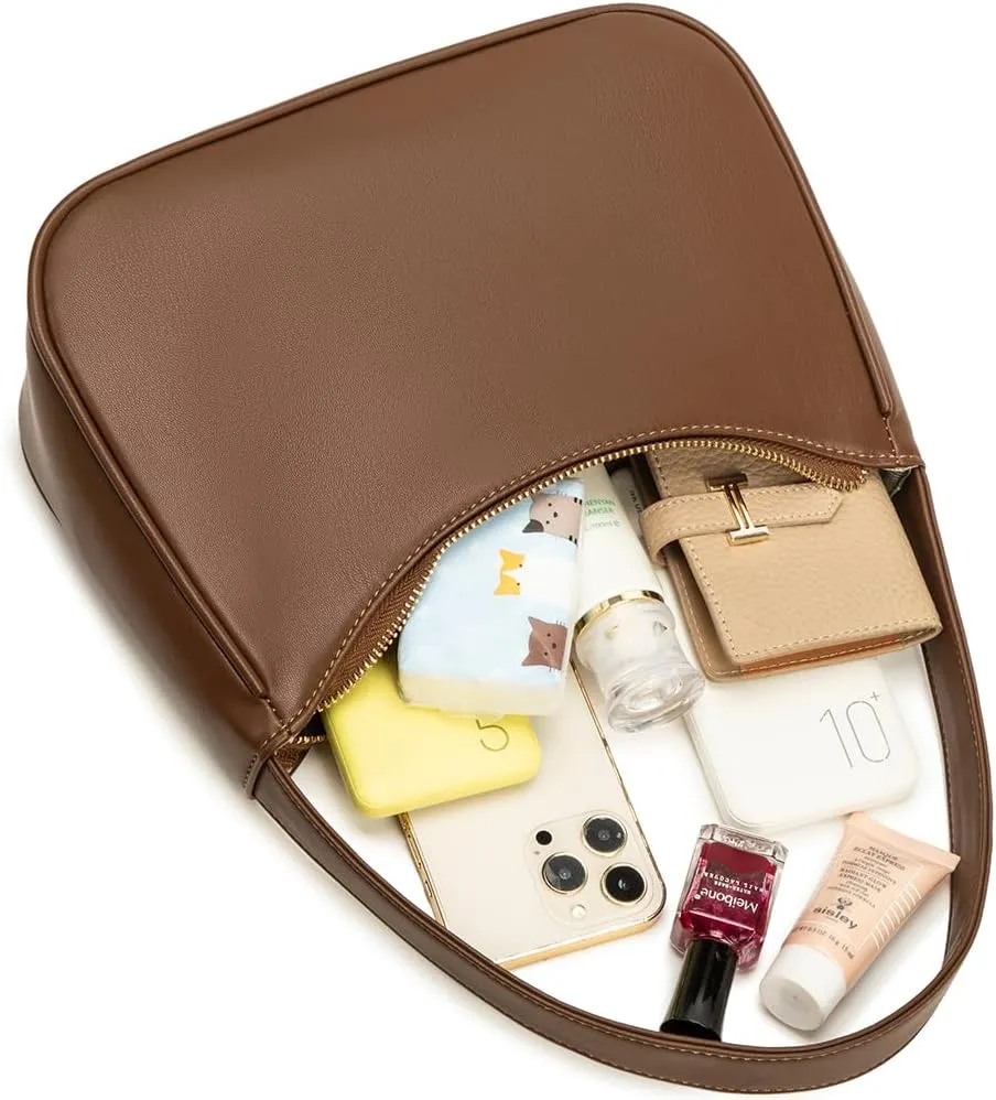 Shoulder Bags for Women, Cute Hobo Tote Handbag Mini Clutch Purse with Zipper Closure