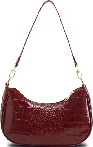 Shoulder Bags for Women Leather Cute Hobo Tote Handbag Under the Arm Purses Mini Clutch Purse with Zipper Closure