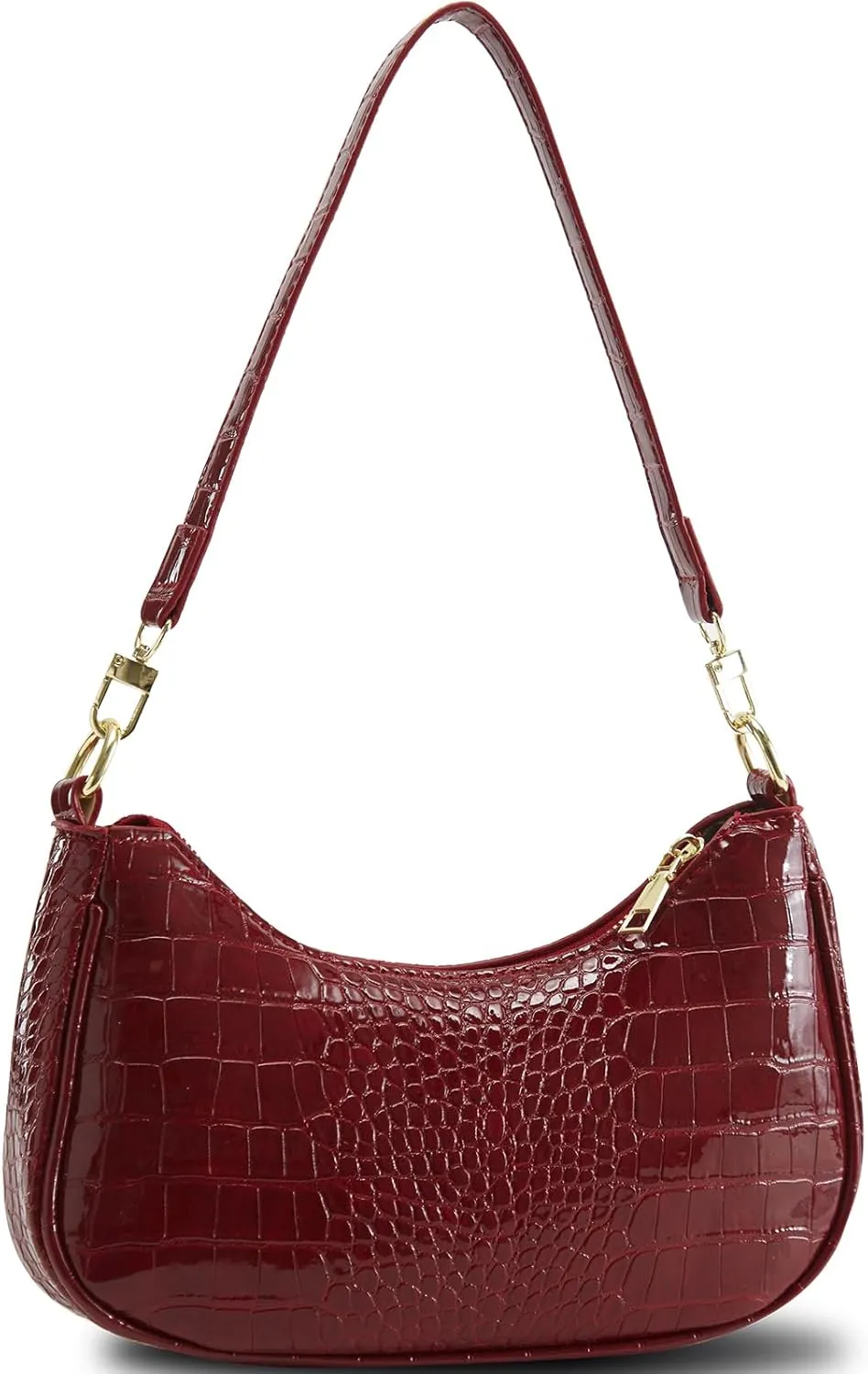 Shoulder Bags for Women Leather Cute Hobo Tote Handbag Under the Arm Purses Mini Clutch Purse with Zipper Closure