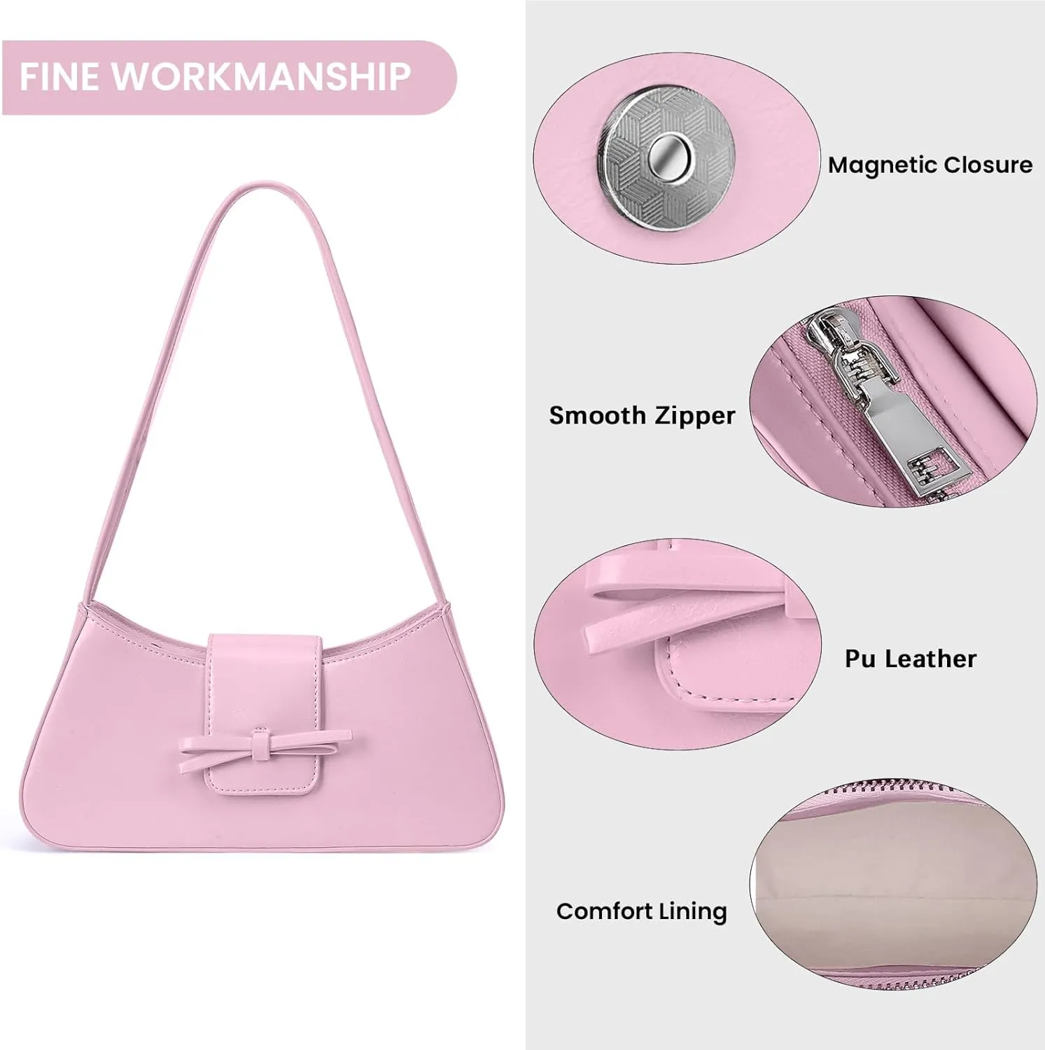 Shoulder Bags for Women Purses and Handbags Coquette Bow Purse Y2k Bag Small Shoulder Bag Mini Clutch Hobo Handbag