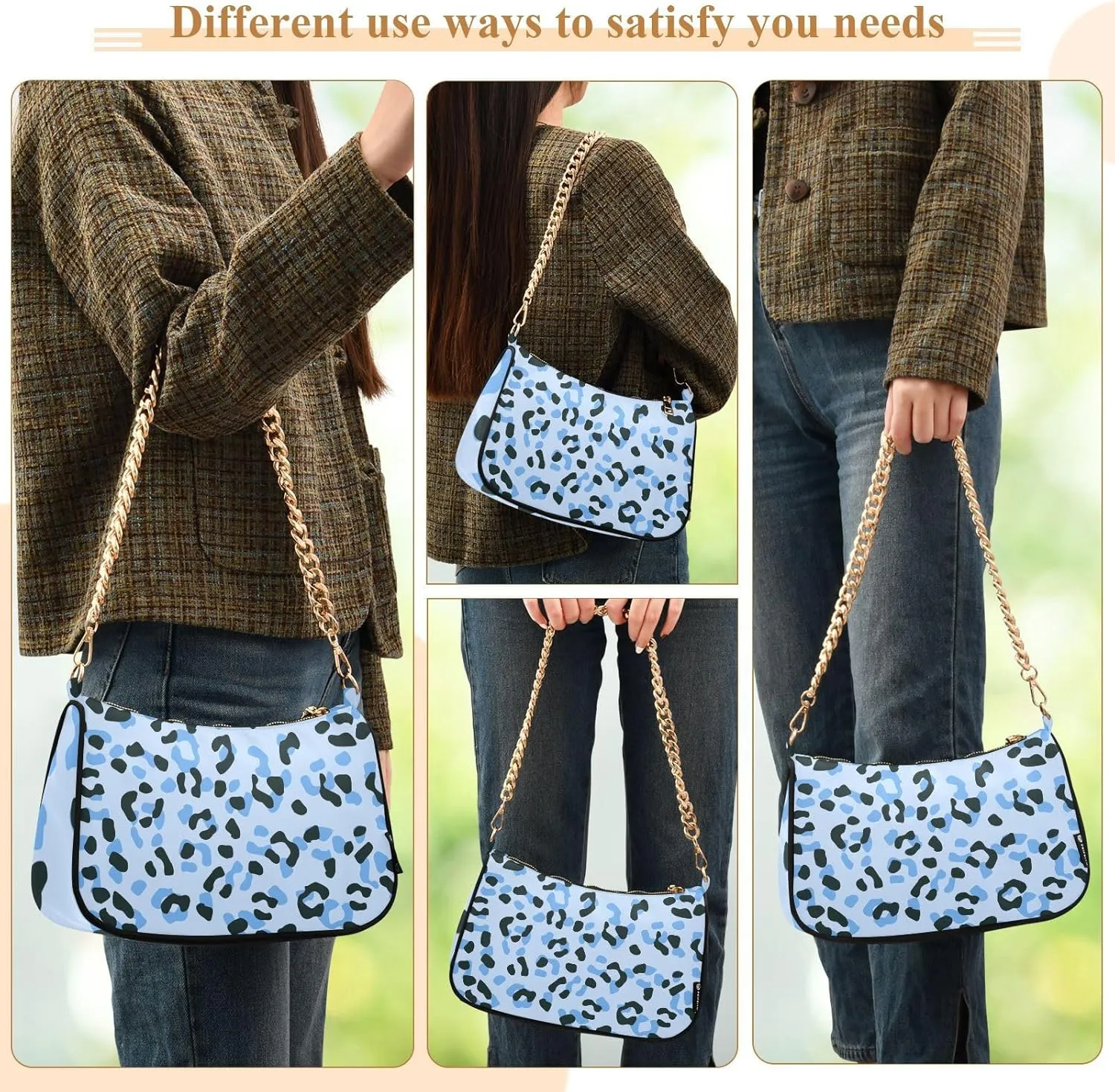 Shoulder Bags for Women Small Clutch Purse with Zipper Closure can Hold a Cell Phone, Lipstick Multicolor 1