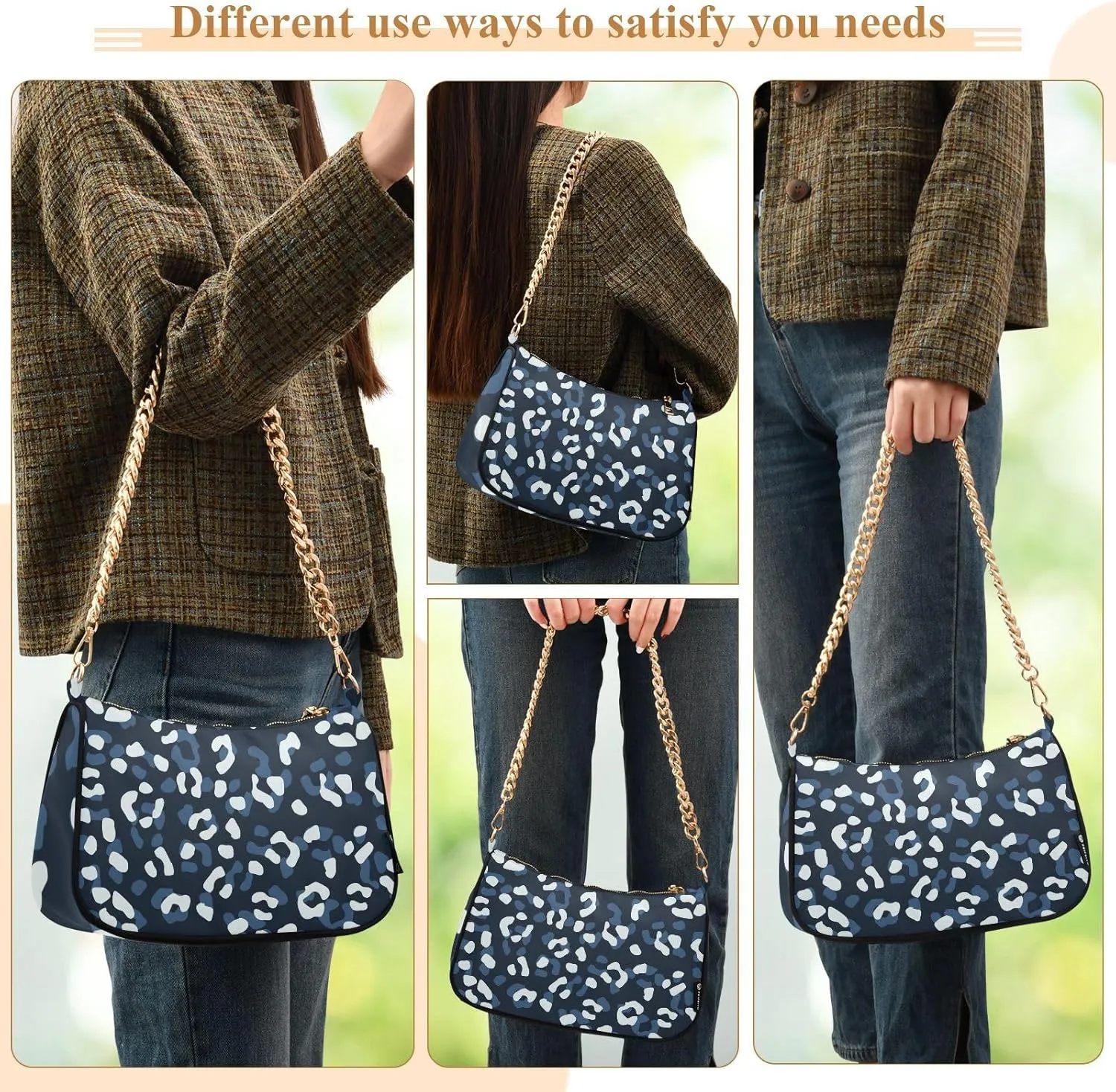 Shoulder Bags for Women Small Clutch Purse with Zipper Closure can Hold a Cell Phone, Lipstick Multicolor 1