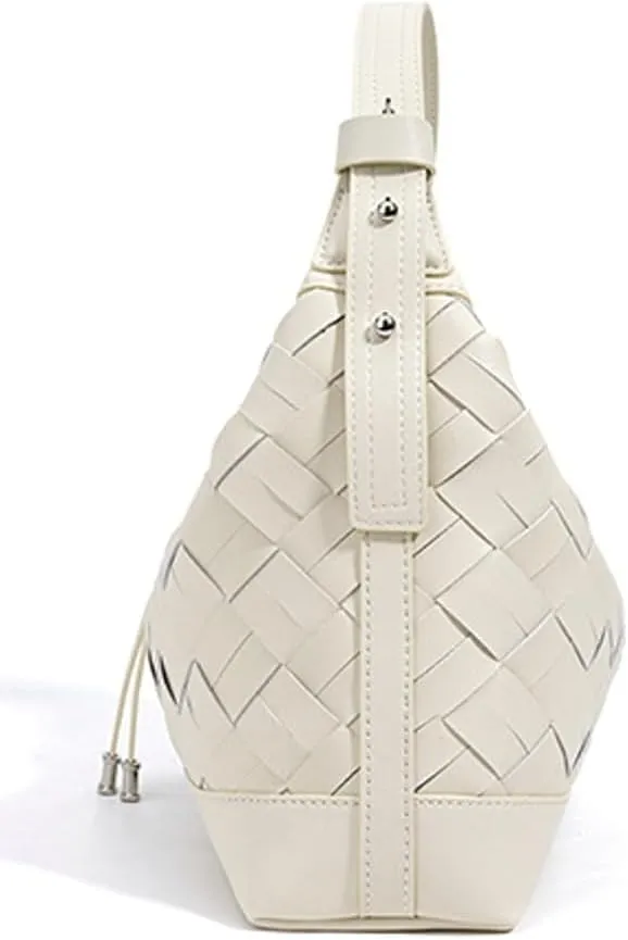 Shoulder Bags for Women Woven Leather Crossbody Bags Clutch Hobo Handbag Trendy Crescent Bag Work Travel Daily