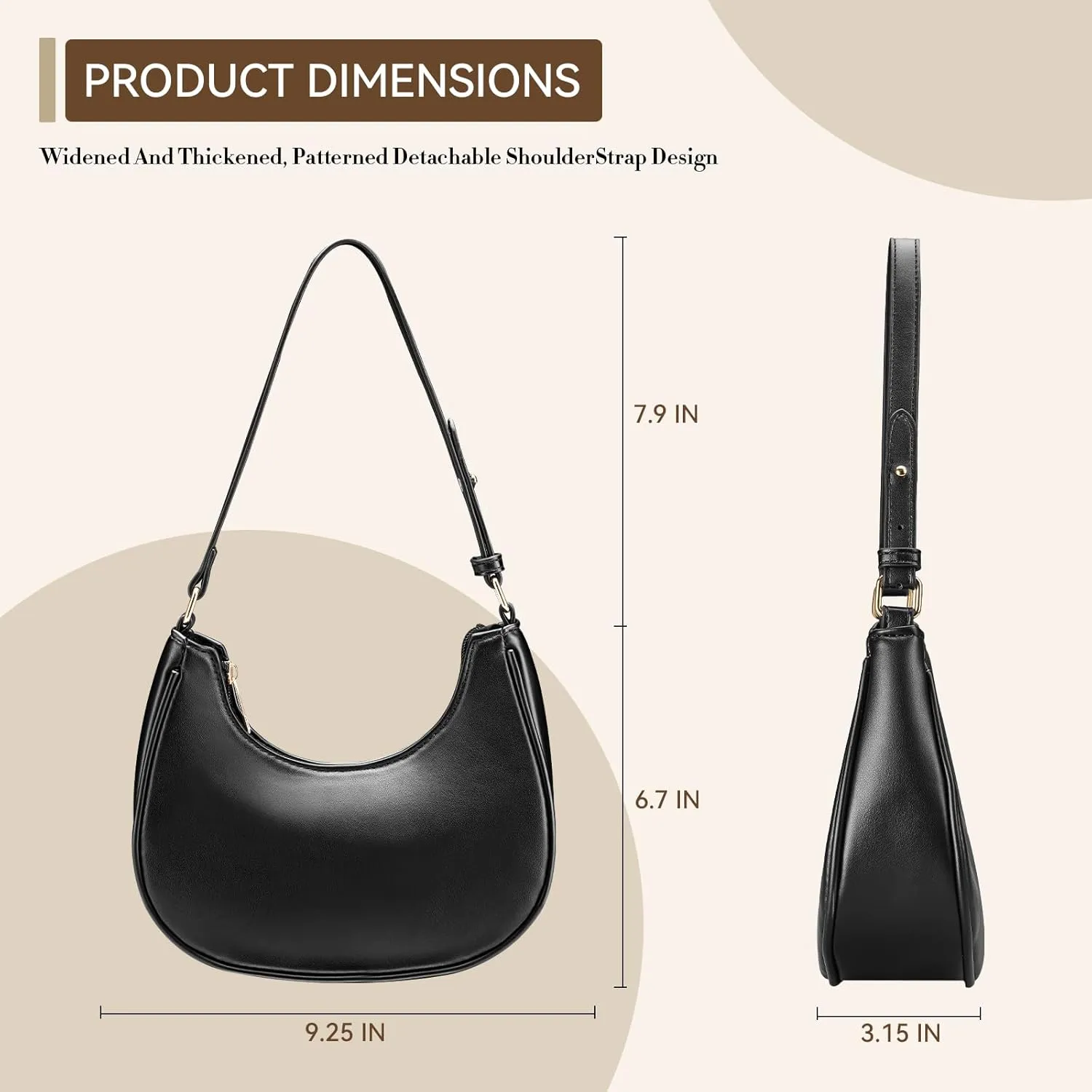 Shoulder Bags for Women,Classic Cute Hobo Tote Handbag Mini Clutch Purse with Zipper Closure
