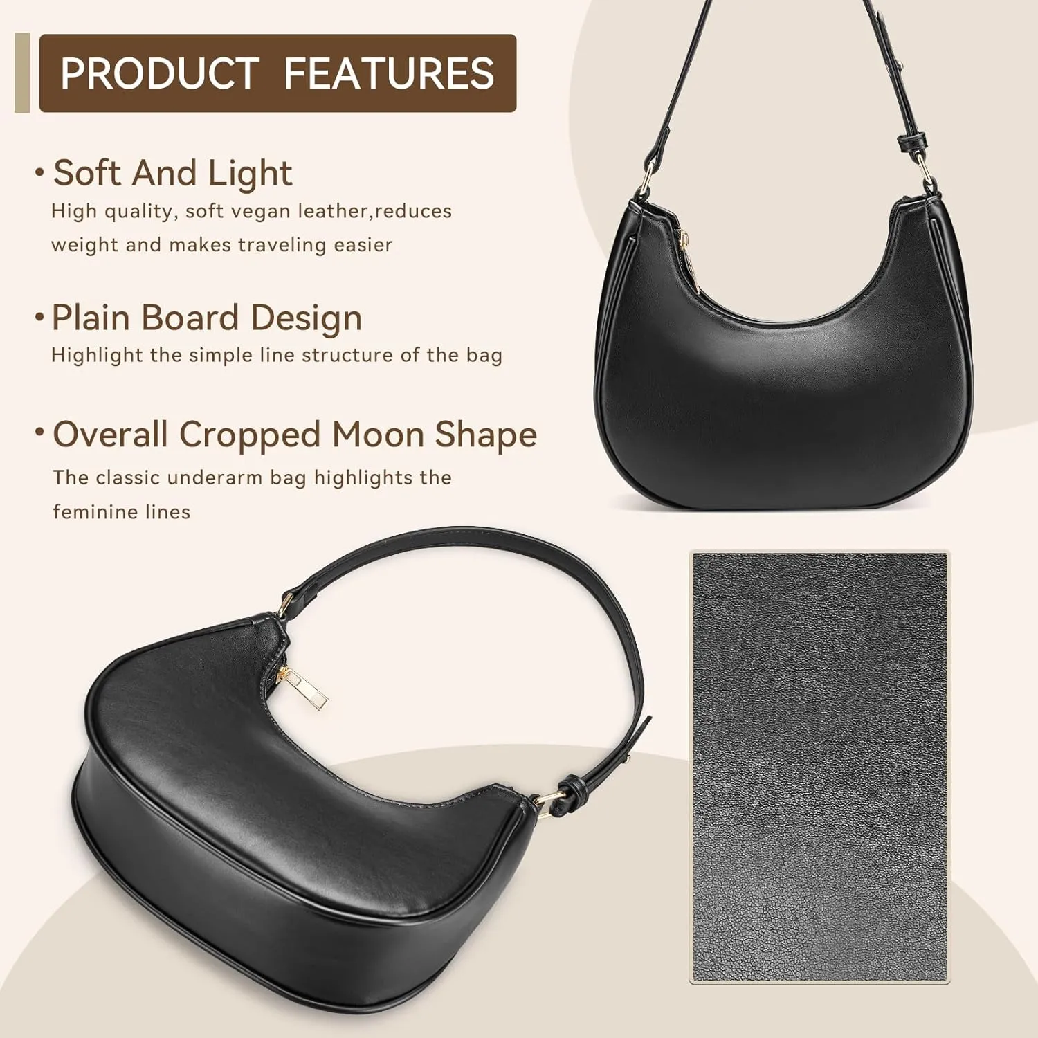 Shoulder Bags for Women,Classic Cute Hobo Tote Handbag Mini Clutch Purse with Zipper Closure