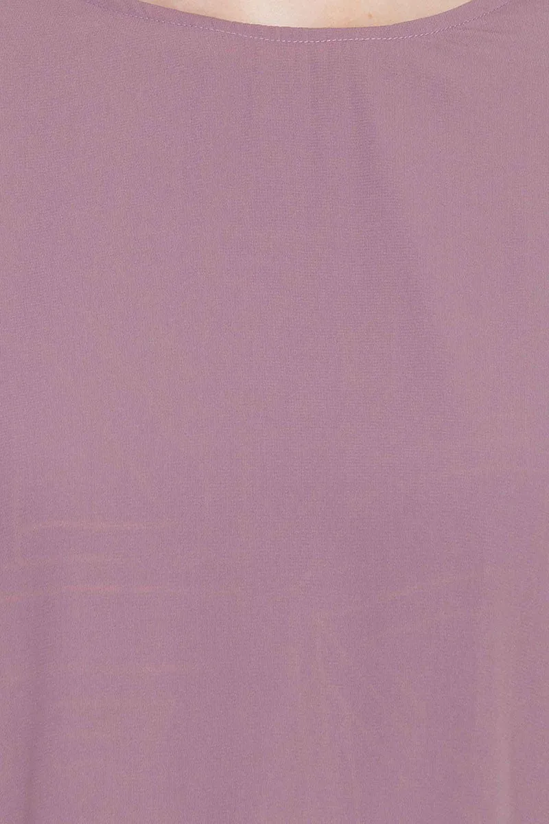 Simple Abaya | Colourful Abaya With Side Pockets-Puce Pink