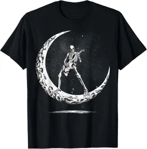 Skeleton Playing Guitar Rock And Roll Band For Men Kids T-Shirt