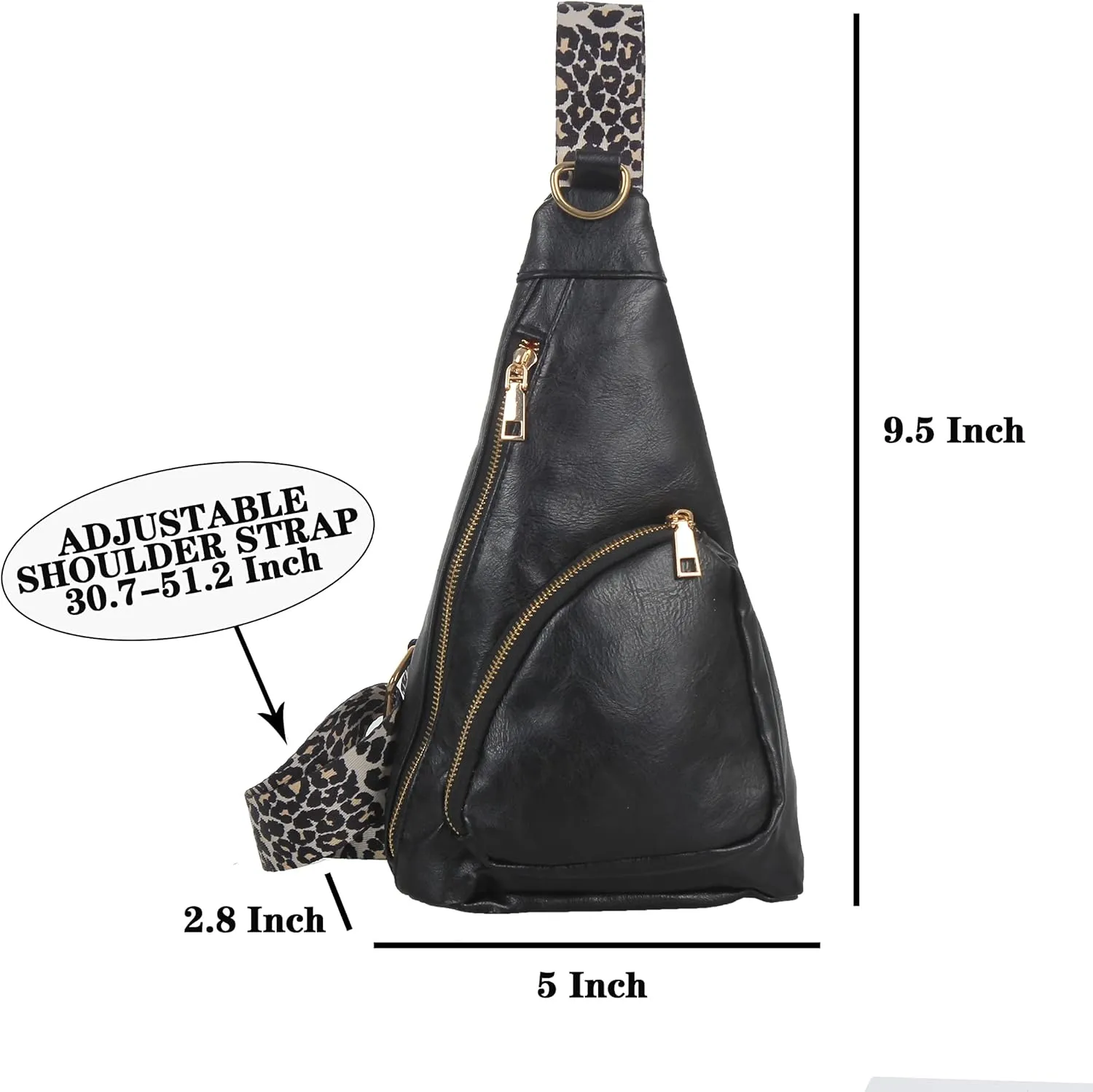 Sling Bag for Women Crossbody Sling Backpack Chest Bags with Leopard Strap Sash Purse for Traveling Hiking