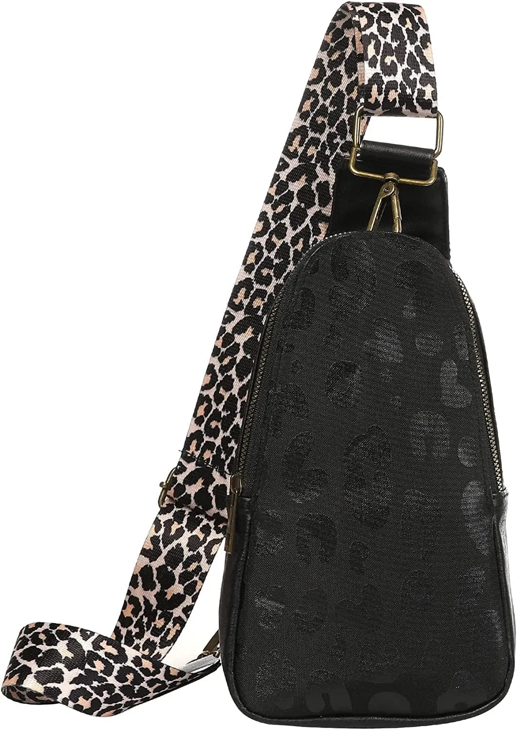 Sling Bag for Women Crossbody Sling Backpack Chest Bags with Leopard Strap Sash Purse for Traveling Hiking