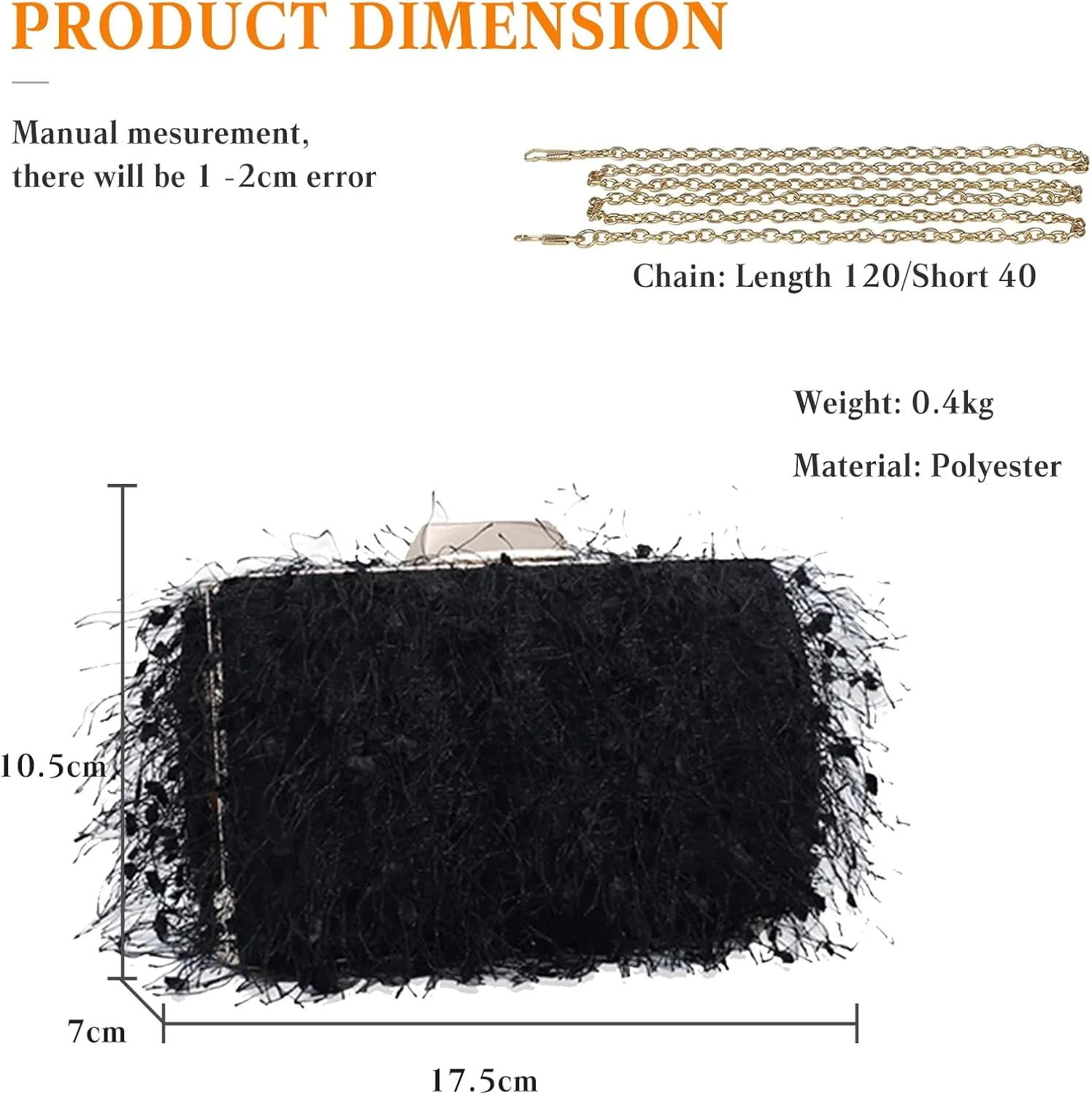 Small Clutch Purses for Women Fluffy Evening Bag